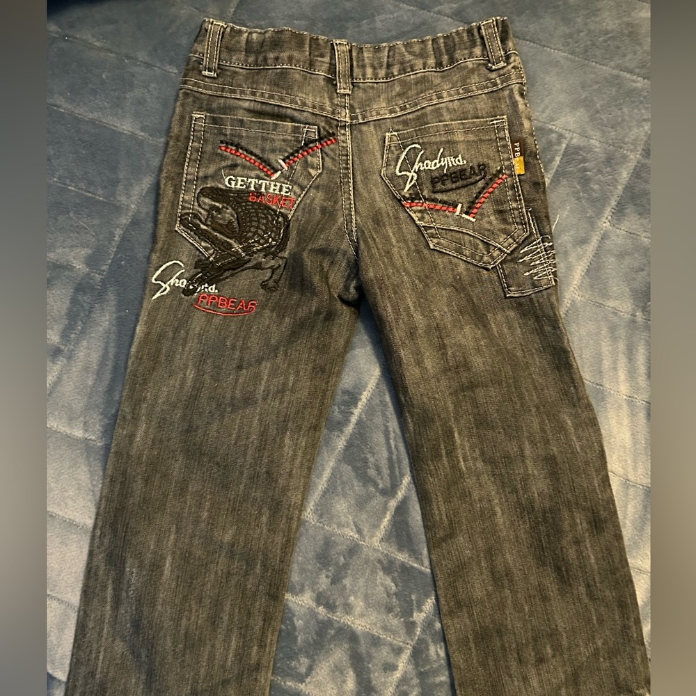 Size 4Y washed black jeans, like new! PPBear brand!